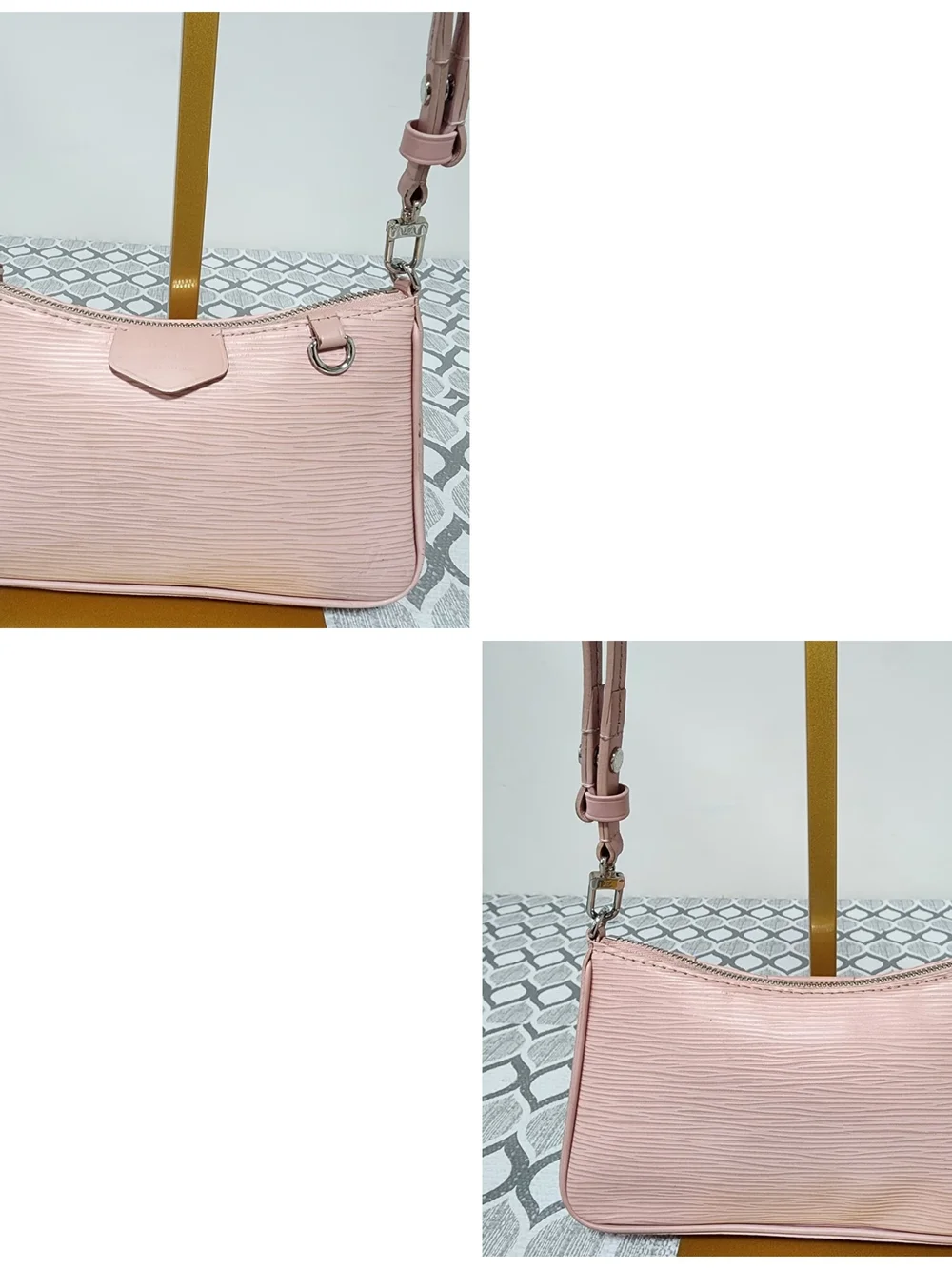 LOUIS VUITTON Epi Easy Pouch On Strap/Shoulder Bag Pink